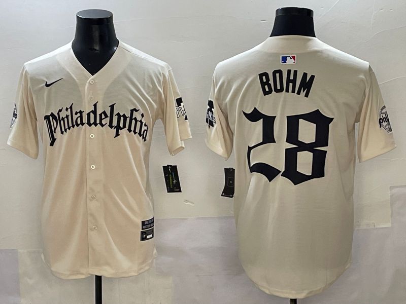 Men 2025 Philadelphia Phillies #28 Bohm Cream Five generations Joint Name Nike MLB Jersey style 1->philadelphia phillies->MLB Jersey